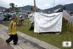 Zeltstadt Landvertriebener in der Hauptstadt Bogotá